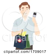 Poster, Art Print Of Man Shopping Grooming Illustration