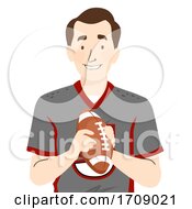 Poster, Art Print Of Man Father Football Jersey Ball Illustration