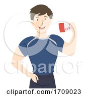 Poster, Art Print Of Man Fitness Discount Coupon Illustration