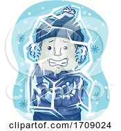 Poster, Art Print Of Man Freeze Coldest Weather Illustration
