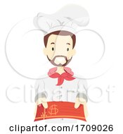 Man Chef Restaurant Gift Card Illustration