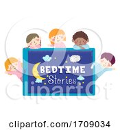 Poster, Art Print Of Kids Pajama Bed Time Stories Illustration