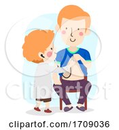 Poster, Art Print Of Kid Boy Role Play Doctor Dad Patient Illustration