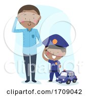 Kid Boy Man Role Play Police Citizen Illustration