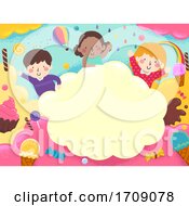 Poster, Art Print Of Kids Sweets Colorful Frame Illustration