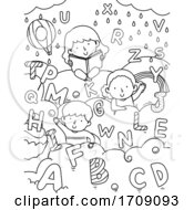 Poster, Art Print Of Kids Alphabet Sweets Coloring Illustration