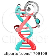 Mascot DNA Magnifying Glass Illustration