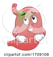 Mascot Stomach Acid Reflux Illustration