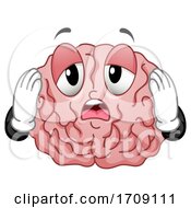 Poster, Art Print Of Mascot Brain Exhausted Illustration