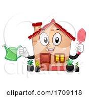 Poster, Art Print Of Mascot Cleaning Home Gardening Illustration