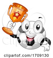 Poster, Art Print Of Mascot Soccer Ball Trophy Illustration