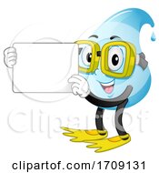 Poster, Art Print Of Mascot Water Drop Swimmer Hold Board Illustration