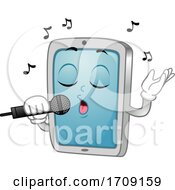 Mascot Tablet Mobile Videoke Sing Illustration