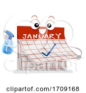 Poster, Art Print Of Mascot Calendar Monthly Chores Illustration