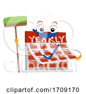 Mascot Calendar Yearly Chores Illustration