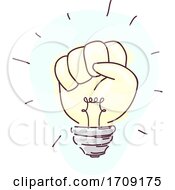 Fist Light Bulb Illustration by BNP Design Studio