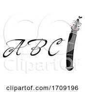Poster, Art Print Of Mascot Fountain Pen Calligraphy Illustration