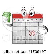 Mascot Calendar Money Payday Illustration