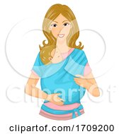 Girl Mom Carry Baby Wrap Illustration