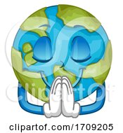 Mascot Earth Pray Illustration