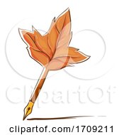 Poster, Art Print Of Quill Maple Leaf Illustration