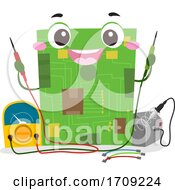 Poster, Art Print Of Circuit Board Mascot Voltmeter Soldering Iron