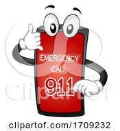 Poster, Art Print Of Mascot Phone Call Emergency 911 Illustration