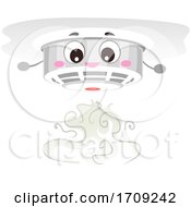 Mascot Smoke Fire Alarm Device Illustration