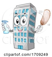 Poster, Art Print Of Mascot Cleaning Service Dusting Illustration