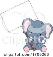 Poster, Art Print Of Elephant Hold Signboard Illustration