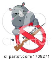 Poster, Art Print Of Mascot Rhino Stop Killing Illustration