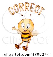 Poster, Art Print Of Mascot Bee Correct Illustration