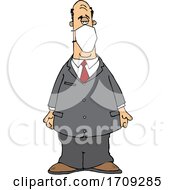 Poster, Art Print Of Cartoon Businessman Wearing A Mask