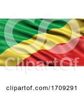 Poster, Art Print Of 3d Illustration Of The Flag Of The Republic Of The Congo Waving In The Wind