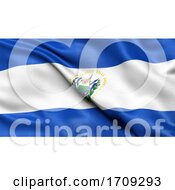Poster, Art Print Of 3d Illustration Of The Flag Of El Salvador Waving In The Wind