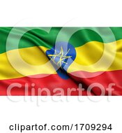 Poster, Art Print Of 3d Illustration Of The Flag Of Ethiopia Waving In The Wind