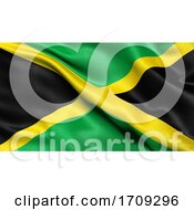 Poster, Art Print Of 3d Illustration Of The Flag Of Jamaica Waving In The Wind