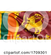 3D Illustration Of The Flag Of Sri Lanka Waving In The Wind