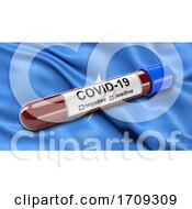 Poster, Art Print Of Flag Of Somalia Waving In The Wind With A Positive Covid 19 Blood Test Tube