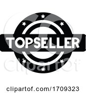 Black Top Seller Logo Icon Sticker With Stars