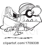 Poster, Art Print Of Cartoon Black And White Monster Thief