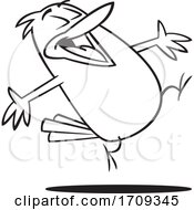 Poster, Art Print Of Cartoon Black And White Happy Lark Bird