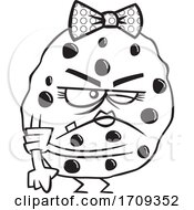 Cartoon Black And White Tough Female Cookie by toonaday