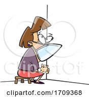 Poster, Art Print Of Cartoon Woman Wearing A Mask And Sitting In Coronavirus Time Out