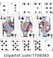 Poster, Art Print Of Playing Cards Clubs Red Blue And Black