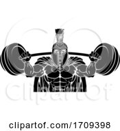Poster, Art Print Of Spartan Trojan Weight Lifting Body Building Mascot