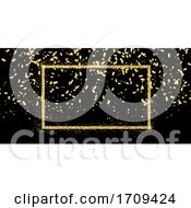 Celebration Background With Glitter Frame And Gold Confetti