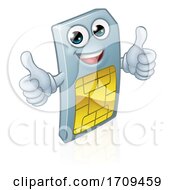 Mobile Phone Sim Card Cartoon Mascot by AtStockIllustration