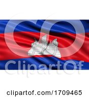 Poster, Art Print Of 3d Illustration Of The Flag Of Cambodia Waving In The Wind