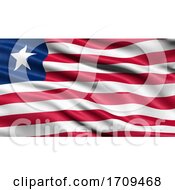 3D Illustration Of The Flag Of Liberia Waving In The Wind